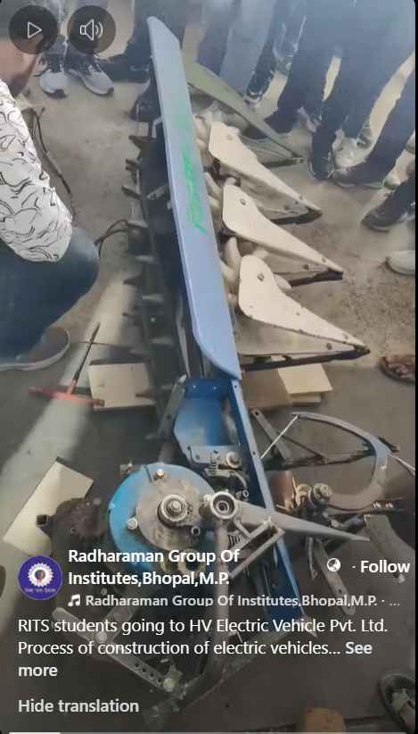 RITS के विद्यार्थियों ने HV Electric Vehicle Pvt. Ltd. में जाना इलेक्ट्रिक वाहनों का निर्माण प्रक्रिया
